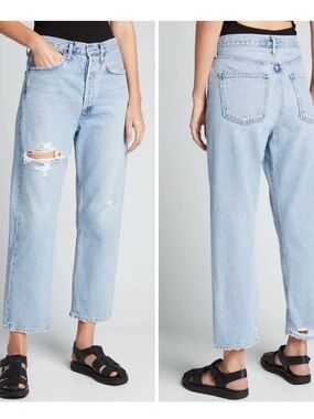 Agolde 90’s Crop Mid Rise Loose Straight Leg Jeans in Segment Size 34 NWT
